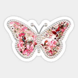 Butterfly and Flowers Sticker